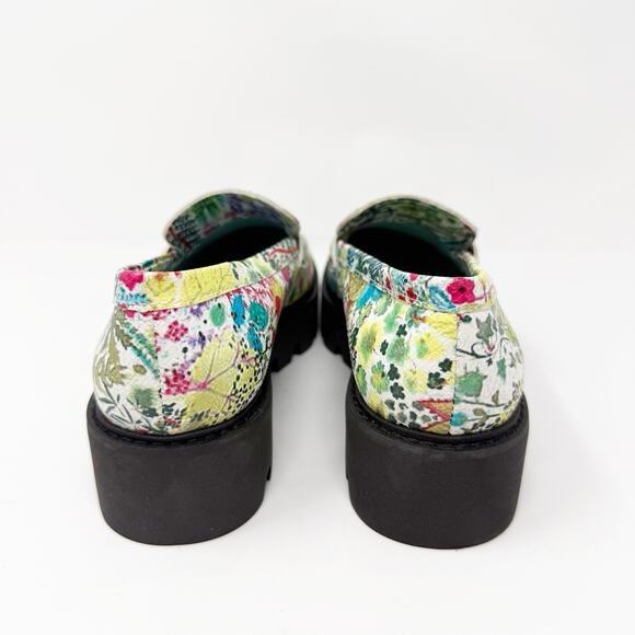 Franco Sarto Balin Lug Sole Chunky Loafers 6.5M Floral Slip On Cottagecore Artsy - Picture 4 of 12